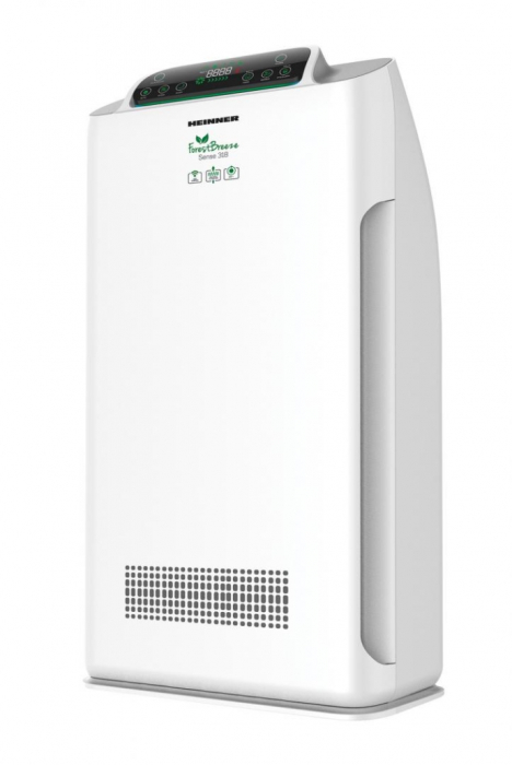 Purificator de aer Heinner HPA-318WIFI, CADR 318mÂł/h, 38 mÂ˛, Control tactil cu display, Control WIFI, telecomanda, filtru HEPA H11, Generator ioni negativi, Senzor PM 2.5, Verde/Galben/Rosu, Alb [3]