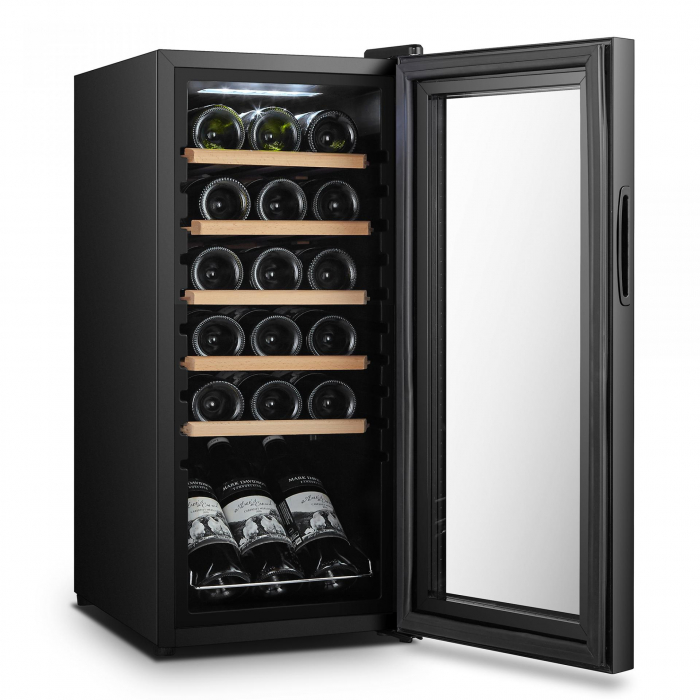 Racitor pentru vin Samus SRV55LMC,Capacitate sticle: 18,Mod racire: cu compresor,Panou control tactil cu afisaj electronic,Temperatura interioara 5-18Â°C,Negru [2]