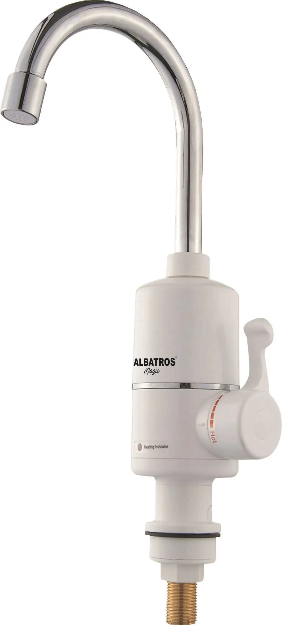Robinet electric Albatros MAGIC,3000 W,Presiune apă: 0.04-0.6 Mpa,Debit apă fierbinte: 2-2.5 L/min,Alb/Inox [2]