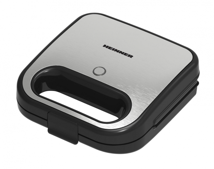 Sandwich-maker Heinner SILVERSTONE SM-K750FGSL, 750w, capacitate: 2 sandwich-uri, placi antiadezive fixe tip grill, silver [2]