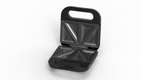 Sandwich maker Heinner SM-K750FSBK, putere: 750W, capacitate: 2 sandwich-uri, placi sandwich fixe anti-aderente, indicator luminos ON si "gata de folosire", protectie supraincalzire, maner rece, spati [2]