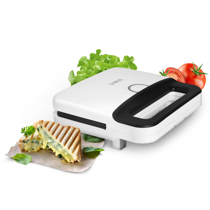 Sandwich-maker Albatros S4G-1200, 1200 W, Capacitate 4 sandwich-uri, Placi de lucru tip grill antiaderente, Alb [4]