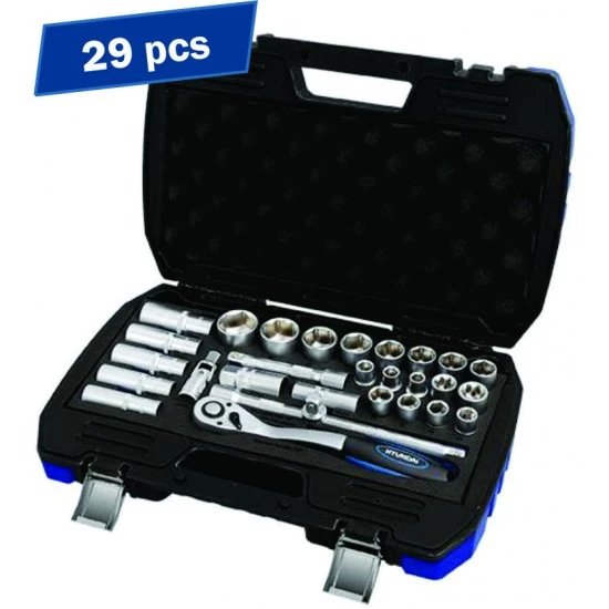 Set 29 Chei Tubulare 1/2 Hyundai Hy-59653,Gri [1]