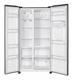 Side by side Heinner HSBS-HM529NFBKWDE++,529L, 177 cm,Full No frost, compresor Inverter, dozator de apa, display LED cu control touch, clasa energetica E, Negru [2]