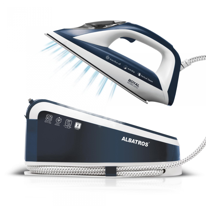 Statie de calcat Albatros Royal Steam Care Blue, 3000 W, 8 bar, 1.5 l, Alb/Albastru [2]