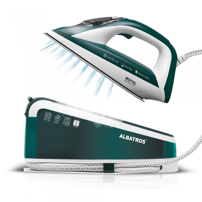 Statie de calcat Albatros Royal Steam Care Green, 3000 W, 8 bar, 1.5 l, Alb/Verde [2]