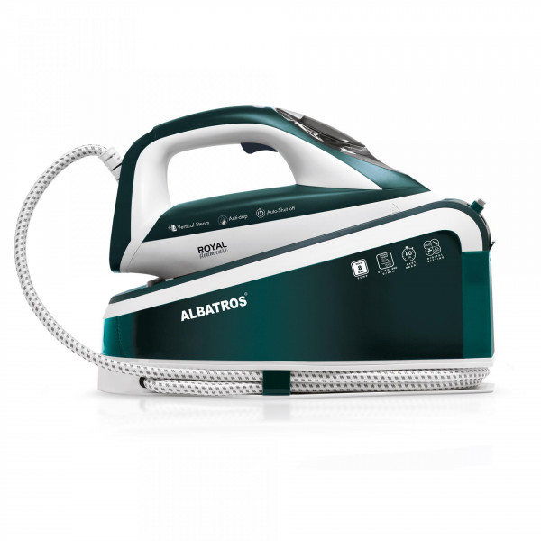 Statie de calcat Albatros Royal Steam Care Green, 3000 W, 8 bar, 1.5 l, Alb/Verde [1]