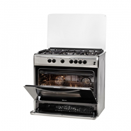 Produse Premium - Aragaz LDK 6090 Ecai IX Fonta NG, 5 arzatoare, convectie duala, cuptor electric, aprindere electrica, gratar fonta, inox