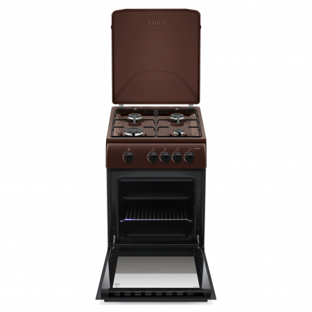 Aragaz - Aragaz Samus SM561MBS,4 arzatoare pe gaz,Cuptor pe gaz,capacitate cuptor 51 l,Siguranta plita + cuptor,Maro