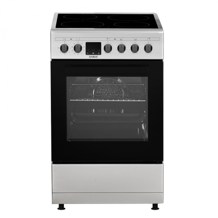 Electrocasnice & Climatizare - Aragaz Samus SM564VTE, 4 Zone de gatit Vitroceramice, 10 Functii, Full electric, Inox