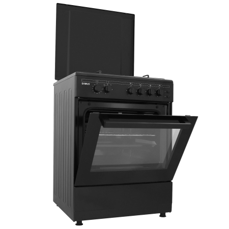 Aragaz - Aragaz Samus SM667APGS Antracit,4 arzatoare pe gaz,1 arzator WOK,Cuptor pe gaz,Capacitate cuptor 56 L,Aprindere electrica plita si cuptor,Timer mecanic,Antracit