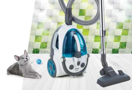 Aspirator fara sac Heinner SeaShade HVC-V800WBL, 800W, putere absorbtie: >170W, 2L, tija telescopica din metal, accesorii 2 in 1, perie canapea, alb/albastru [2]