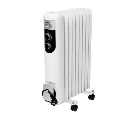 Climatizare & Sisteme de incalzire - Calorifer electric Home FKOS 9 M, 2000 W, 9 elementi, 3 trepte de putere, Termostat reglabil, Protectie supra-incalzire, Indicator luminos, Alb