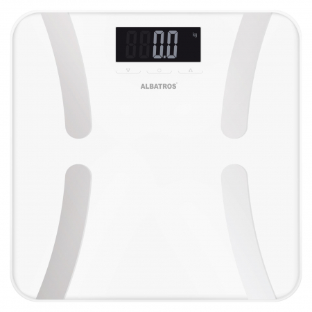Cantar de baie - Cantar electronic de persoane Albatros HARMONY ,cu analizator corporal, Greutate maxima 180 kg,Alb