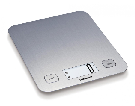 Cantare de bucatarie - Cantar de bucatarie Heinner HKS-5IX, 5 Kg, 1 g, tara, functie cantarire lichide, display LCD, Inox