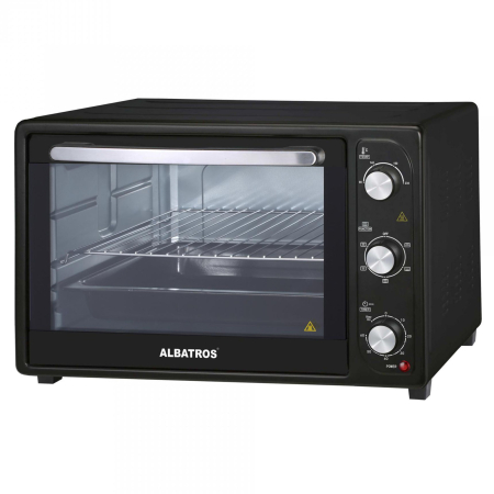 Cuptoare electrice - Cuptor electric Albatros A45BC2,45 litri,1800 W,Convectie, Control temp. de la 90Â°C la 230Â°C,Temporizator 60 min+funcĹŁia "stay-on",Negru