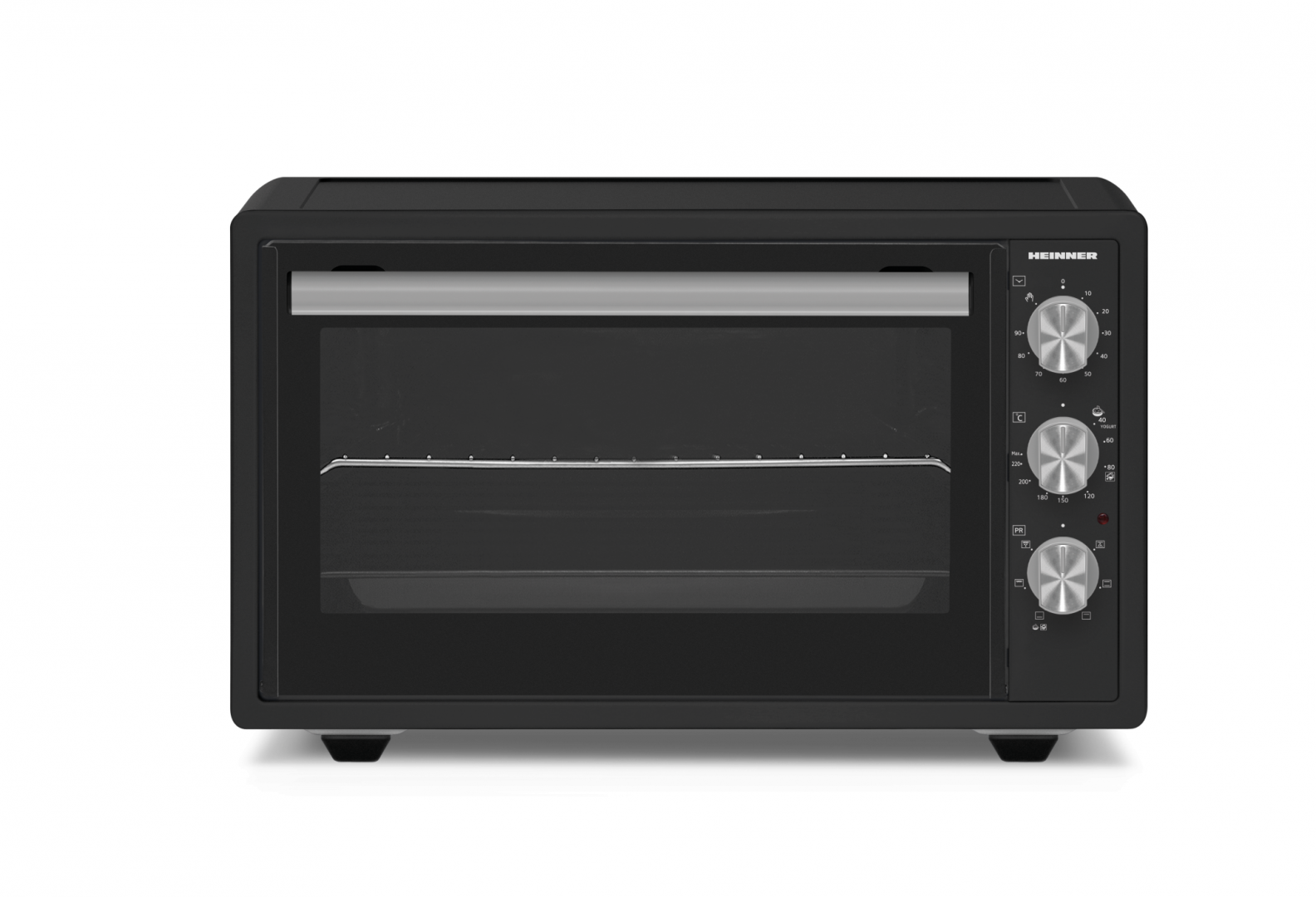 Cuptoare electrice - Cuptor electric Heinner HCE-S37DKA, 1650W, capacitate 37l, 220 Â°C, 6 functii de gatire, timer, gril, convectie, accesorii: gratar si tava de copt, Gri Antracit