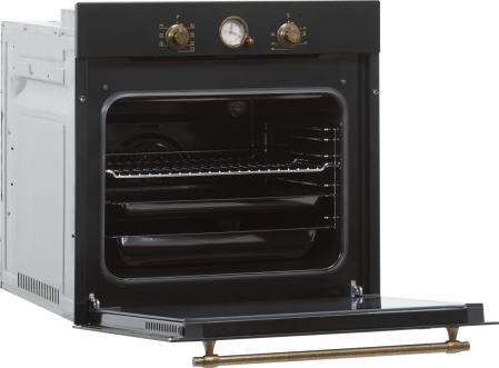 Cuptor incorporabil rustic Fram FBO-S607GCAR-RBK, 60 l, 7 functii, Grill, Display analog, clasa A, Antracit [3]