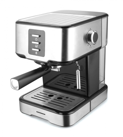 Espressoare & Cafetiere - Espressor manual Heinner Brassile HEM-850IXBK, 850W, 15bar, rezervor detasabil 1.5L, filtru dublu din inox, Negru/Inox