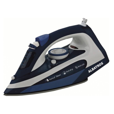 Fier si statii de calcat - Fier de calcat Albatros Sapphire, 3200 W,rezervor 350 ml,Control variabil al aburilor 0-85 g/min,Jet suplimentar de abur 120 g/min,Negru/Albastru