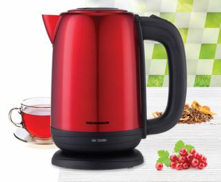 Fierbator apa - FIERBATOR ELECTRIC HEINNER HEK-2200RDSS, 1850-2200W, 1.7L, OPRIRE AUTOMATA, PROTECTIE IMPOTRIVA FUNCTIONARII FARA APA, CARCASA INOX, ROSU