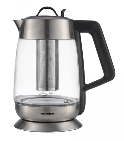 Fierbator apa - Fierbator Heinner HEK-TF18GX, electric, cu filtru pentru ceai, capacitate: 1.7L, 5 nivele temperatura, indicator luminos in functie de temperatura, control Touch, inox