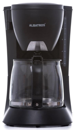 Cafetiere - Filtru de cafea Albatros Verona Black 2,680 W,8 - 10 ceĹźti,Filtru permanent inclus,Buton pornit/oprit cu led,Negru