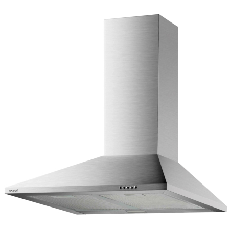 Hota - Hota Samus HS660DLX, Semineu conica, 60 cm, 600 m3/h, 1 motor, Filtru aluminiu, 3 viteze, clasa A, inox