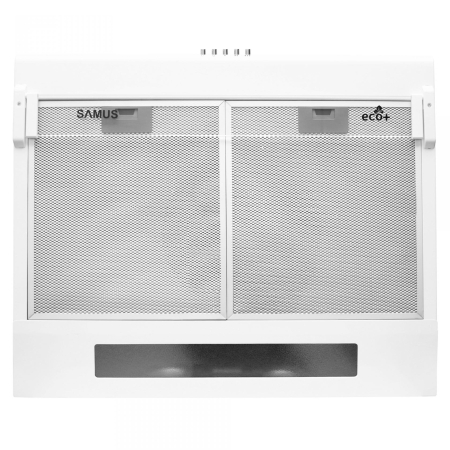 Electrocasnice & Climatizare - Hota Samus SM62A Eco+,60 cm, 2 motoare, 263 mc/h putere absorbtie 268,7-380,8 mÂł/h, 3 trepte de absorbtie,Filtru metalic dublu caseta, tehnologie Eco+,clasa E, alba