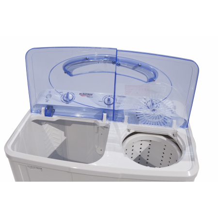 Electrocasnice & Climatizare - Masina de spalat rufe semiautomata cu storcator Albatros WMS 6.5,360 W spalare,160 W stoarcere,6.5 kg rufe uscate,5.5 kg stoarcere,Alb/Albastru