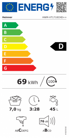 Masini de spalat - Masina de spalat rufe Heinner HWM-VT1710CHD++, 7Kg...