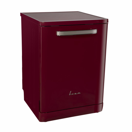 Masini de spalat - Masina de spalat vase Fram FDW-VRR606BDE++, 12 seturi, 6 programe,  Display LED, Pornire intarziata, Aquastop, 60 cm,Clasa E, Visiniu