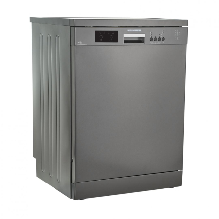 Masini de spalat - Masina de spalat vase Heinner HDW-FS6006DGE++, 12 Seturi, 6 programe, Half load, Aquastop, 60 cm, Clasa E,Antracit