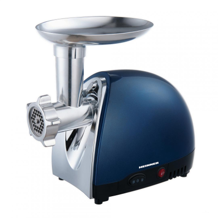 Electrocasnice pentru bucatarie - Masina de tocat Heinner MG1500TA-BL, 1600 W, Accesoriu pentru rosii si carnati, Cutit inox, Albastru sidefat