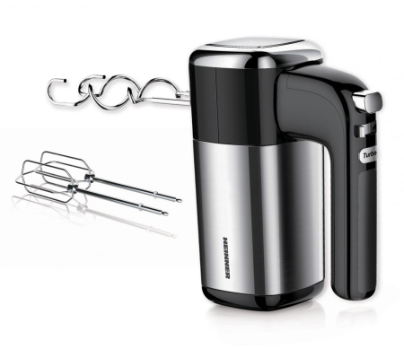 Mixer de mana Heinner HM-B400, 400W, 5 viteze, Negru/Inox