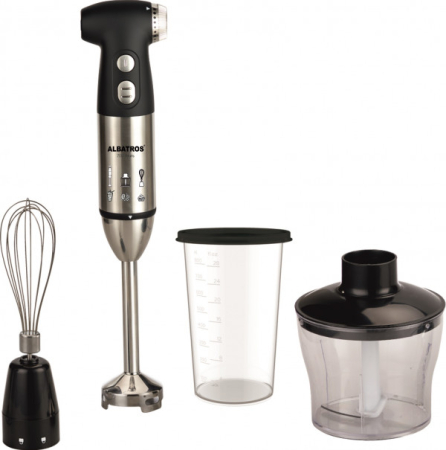 Blendere & Tocatoare - Multiblender Albatros MB701B,700 W,0.8 l bol plastic,1 vitezÄ+funcĹŁie Turbo,Motor puternic & silenĹŁios,Posibilitate de mÄrunĹŁire a gheĹŁii,Negru/Inox