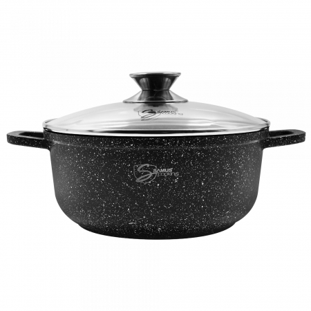 Bucatarie & Servire - Oala cu capac Samus, 22X10 CM, 3.2 L - TOL22-OC, Toledo line, Negru