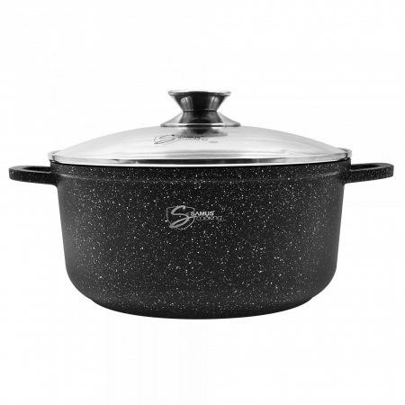 Vase pentru gatit - Oala cu capac Samus, 24X11.5 CM, 4.5 L - TOL24-OC, Toledo line, Negru