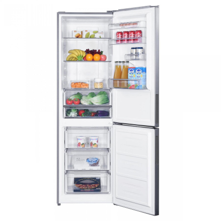 Combina Frigorifica Samus SCX486NFE, 347 L, Full No Frost, Clasa energetica E, Termostat electronic reglabil, 3 sertare la congelator, H 195 cm, Inox-Argintiu [2]