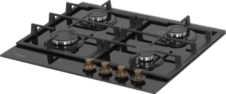 Plita incorporabila Fram FBH-S4IWF-GRBK, Gaz, 4 arzatoare, Aprindere electrica, Gratar fonta, Duze GPL incluse, 60 cm, Sticla neagra [2]