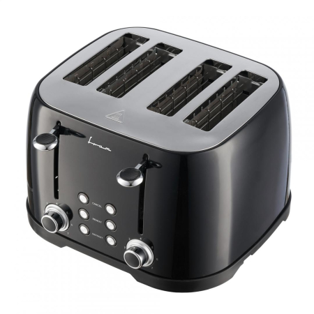 Electrocasnice pentru bucatarie - Prajitor de paine FRAM FTP-800BK, 1600W, capacitate 4 felii, 6 nivele de rumenire, Negru