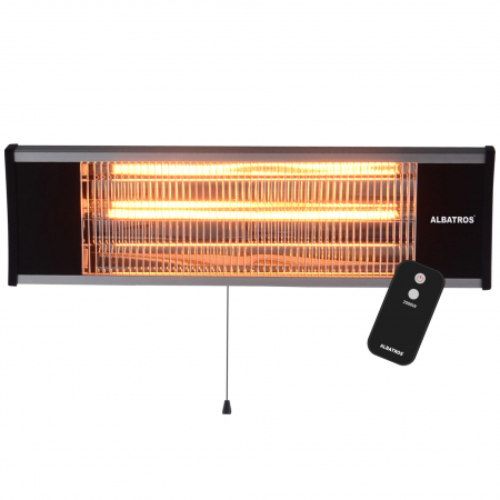 Climatizare & Sisteme de incalzire - Incalzitor terasa electric Albatros RFC-2001AT,2000 W,Infrarosu de Tavan, Element de Ă®ncalzire: lampa cu fibra din carbon,Negru