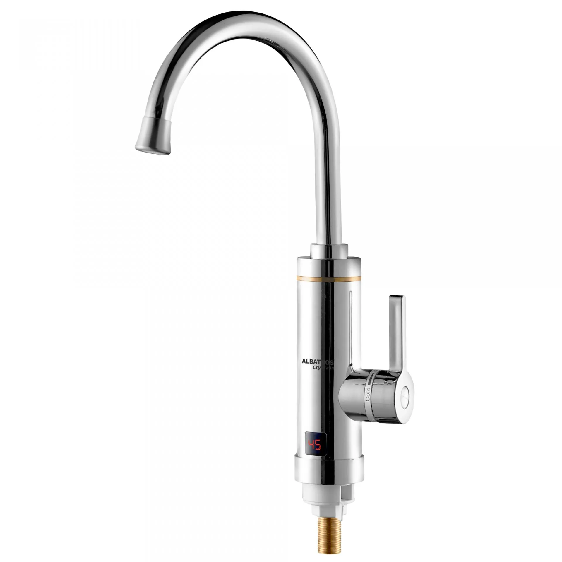 Casa, Gradina & Bricolaj - Robinet electric Albatros CRYSTALIN,3000 W,Presiune apa: 0.04-0.6 Mpa,Debit apa fierbinte: 2-2.5 L/min,Afisaj al temperaturii apei,Inox