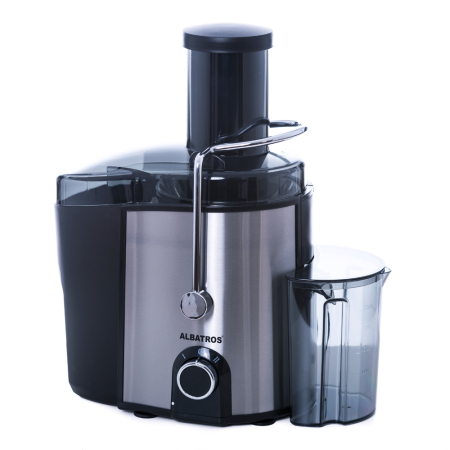Storcatoare - Storcator de fructe si legume Albatros NATUREMIX 1000,1000 W,pahar pentru suc 0.75 l,rezervor colectare resturi 1.6 l,2 trepte de vitezÄ,Negru / Inox