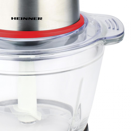 Blendere & Tocatoare - Tocator de legume Heinner Cayenne 1 HMC-D300RD, 300W, capacitate 1 L, bol din sticla, lame din inox, 2 viteze, Rosu
