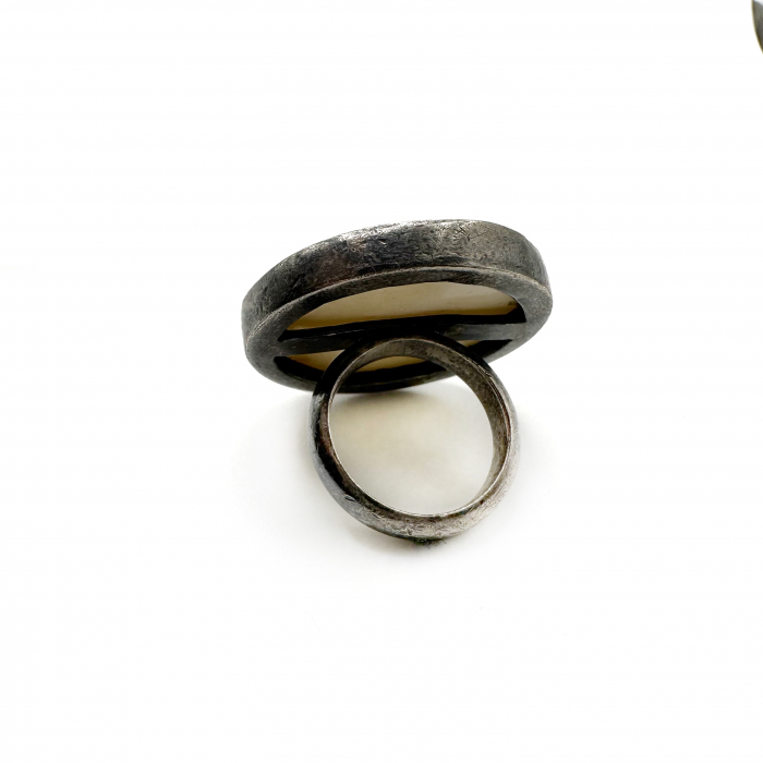 Inel argint si sidef model rotund [4]