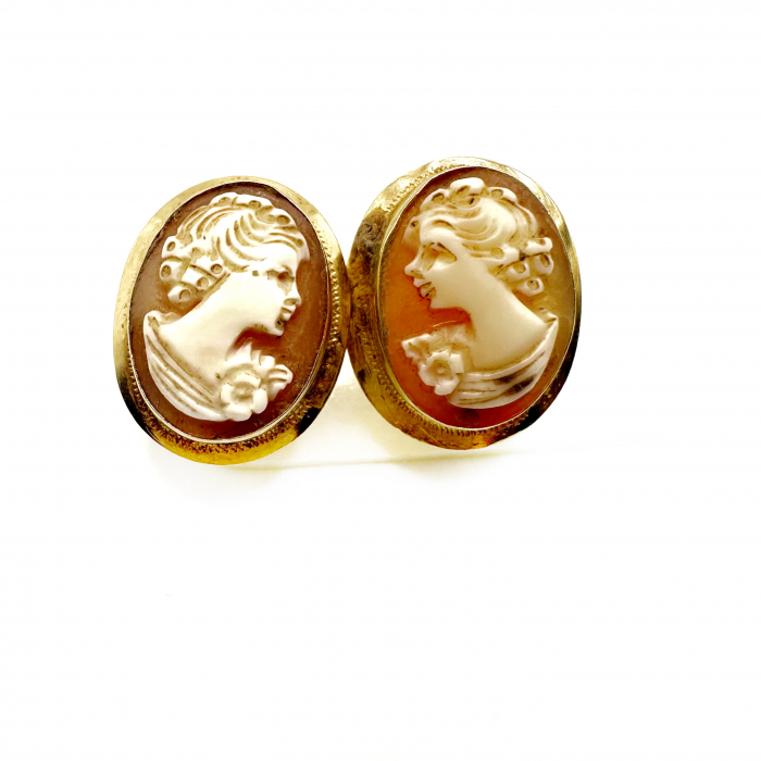 Set inel cercei si pandant Aur 14K si camee [5]