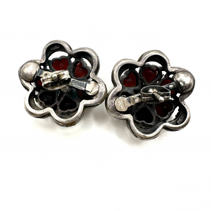 Cercei argint granate si marcasite [3]