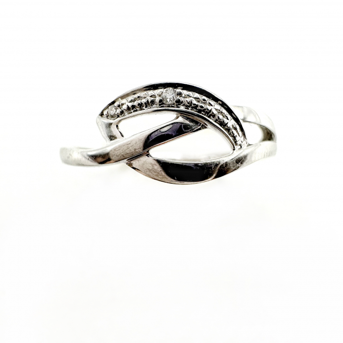 Inel Aur 18K decorat cu 2 diamante [3]
