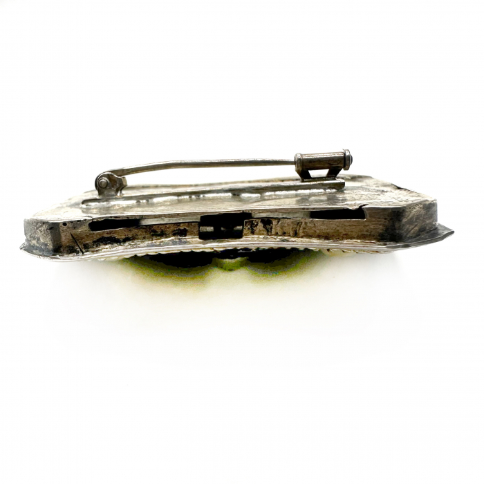 Brosa argint granate si sidef [3]